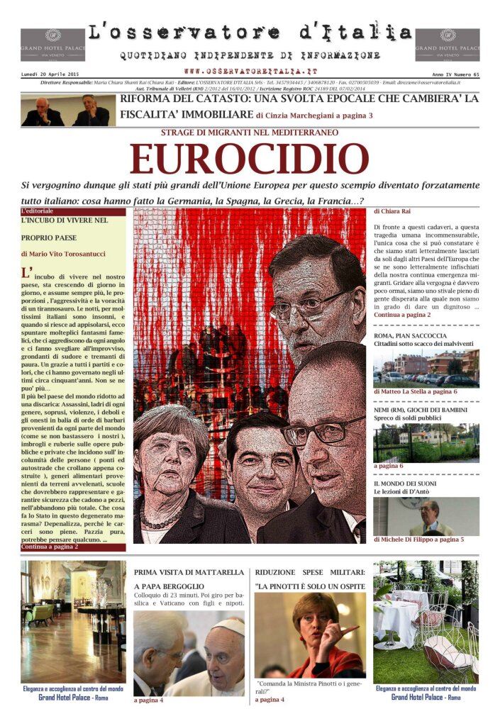 L'osservatore d'Italia edizione del 20 Aprile 2015